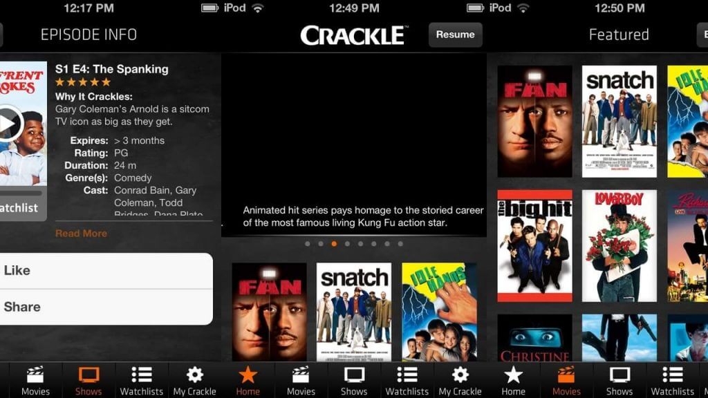 Crackle is the best app like showbox in 2022