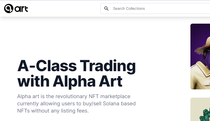 Alpha.Art - This NFT marketplaces use Solana Technology